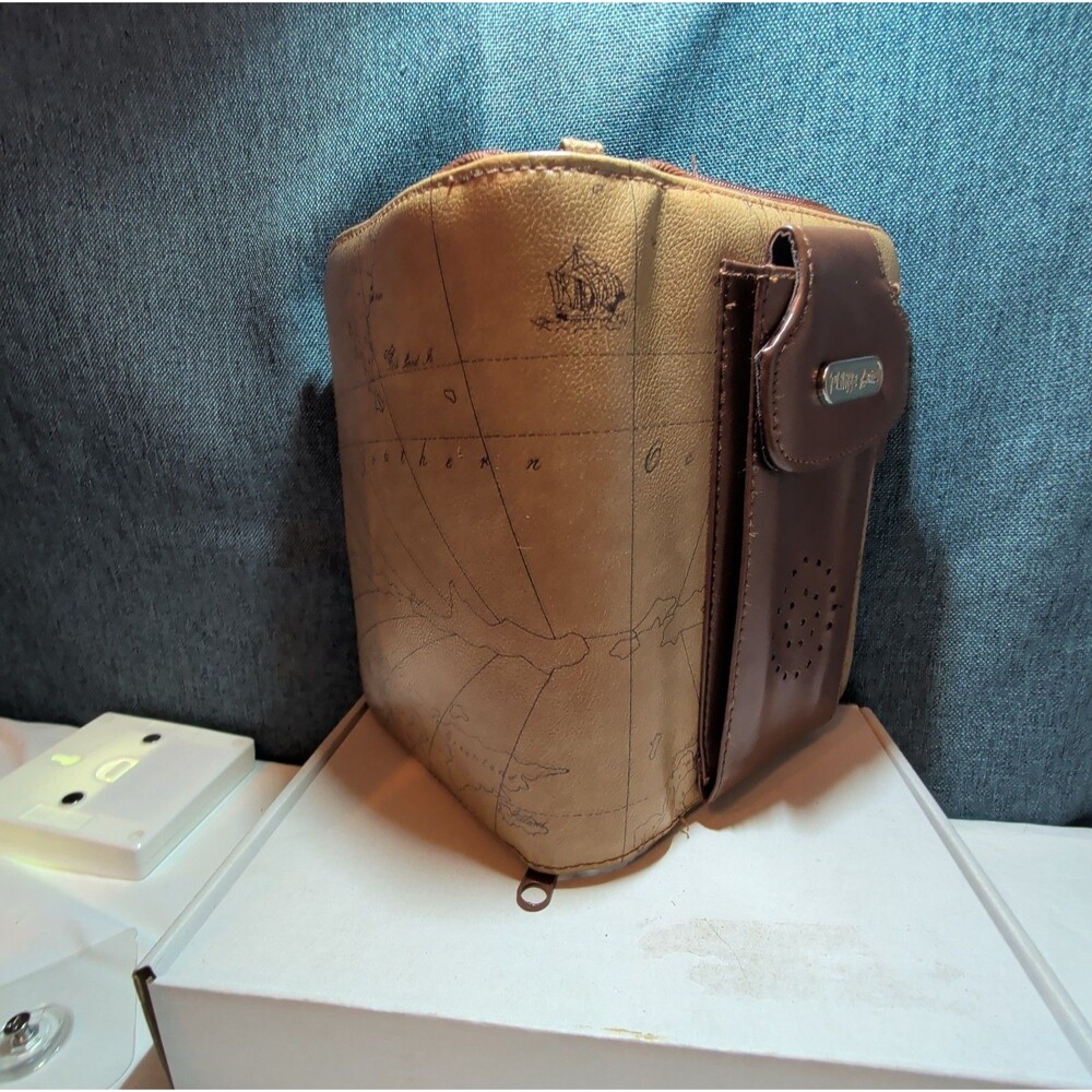 Vintage Philippe Amiel 6 Ring Planner Map Print Zipper Wallet Phone Pouch Y2K - Picture 5 of 16